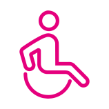 logo reduced mobility : person in a wheelchair